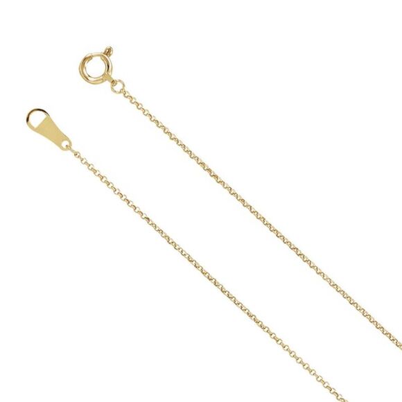 10k Yellow Gold 1mm Solid Rolo Chain Necklace 20 Inch